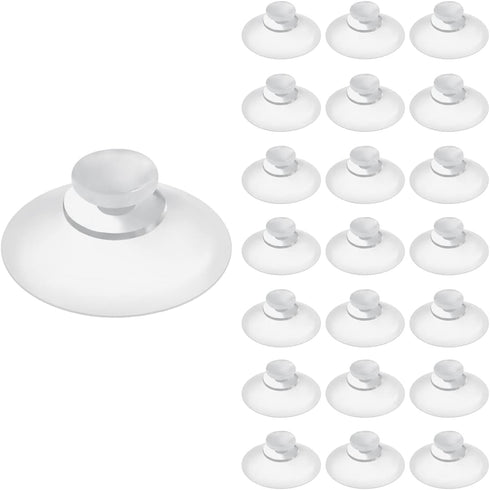 22 Pieces 0.8 inch Mini Clear Suction Cups for Glass, Without Hooks Without Holes, Plastic Sucker Pads for Festival Decoration Home Organization W...