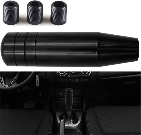 Heavy Weighted Shift Knob, 5 Inch Long Car Gear Stick Shifter Head, Aluminum Shifting Lever Handle with 3 Adapters, Compatible with Most Manual Bu...