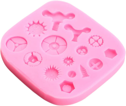 Hand Tools Silicone Molds Construction Tools Chocolate Fondant Molds Steampunk Gear Mold For Cake Decorating Cupcake Topper Sugar Gum Paste Candy ...