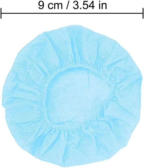 Tvoip 100Pcs Blue Non-Woven Sanitary Headphone Ear Cover, Disposable Super Stretch Covers Washable, for Most On Ear Headphones Earpads (9cm / 3.54...