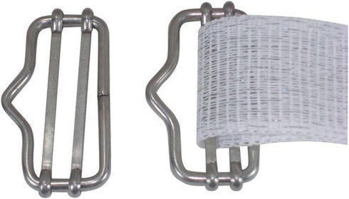 QMARK 2 Pack Electric Fence Gate, Electric Fence Gate Handle with Poly Tape Buckle, Spring Handle with Polytape End Buckle, Gate Handle with Poly ...