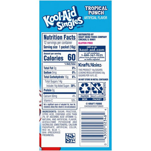 Kool-Aid Singles Tropical Punch Soft Drink Mix- 12 CT...