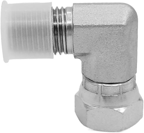 (2-PACK) 1501-04-04 Hydraulic Hose Adapter Fitting 1/4" Male (1/4"-18NPTF) × 1/4" Female (1/4"-18NPSM) Swivel 90° Elbow SAE Pipe Joints Tube Conne...
