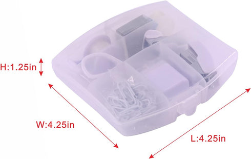 Mini Office Supply Kits – Includes Mini Stapler,Scissors, Staple Remover, Staples, Tape Dispenser (White)...