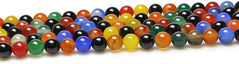 Natural Stone Beads Colorful Agate Round Loose Beads for DIY Necklace Bracelat Jewelry Making (10mm)...