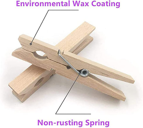 Mini Clothespins, Mini Natural Wooden Clothespins with Jute Twine, Multi-Function Clothespins Photo Paper Peg Pin Craft Clips (Natural 250 Pcs)...