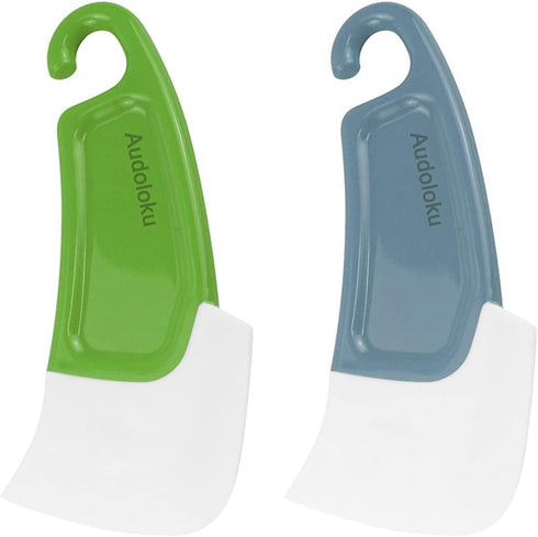 Silicone Pan Scraper Dish Cleaning Spatula Bowl Scraper Dish Scraper Non Stick Kitchen Scraper Pan Rubber Cleaning Spatula Pot Cleaning Tool 2 PCS...