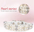 Dog Cat Pearl Collars with Crystal Rhinestone PU Leather Collars Necklace Adjustable Collar Leash Set Rope Dog Chain Cat Black Pearl Pet Collar (S...
