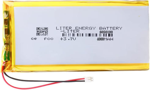 3.7V 6050100 4000mAh Lithium Polymer ion Battery Rechargeable Polymer Battery Pack with JST 2.0mm Connector...