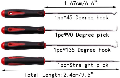 Long Hook Set,Oil Seal Hook, Pull Out The Hook, Oil Seal Screwdriver Pull Out The Hook and Remove. Assembly and Removal of Small Parts,Automobile,...