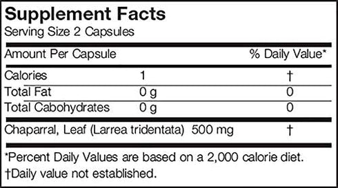 Chaparral (Larrea tridentata), 500 mg, 180 Capsules...