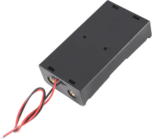 5pcs 18650 Battery Clip 2 Slots 7.4V Plastic 18650 Battery Storage Box Case with Black and Red Wire Leads for 18650 Battery with Connect Lead...