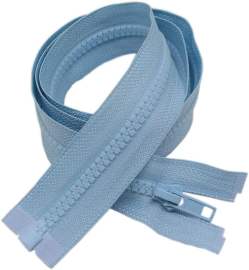 YaHoGa 2PCS #5 14 inch Separating Jacket Zippers for Sewing Coats Jacket Zipper Light Blue Molded Plastic Zippers Bulk (14" Light Blue)...