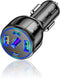 75W Ultra-Fast Car Charger, 30W/QC3.0/Type C 5-Port Smart Shunt 12 Volt Car Adapter Cigarette Lighter USB Charger Compatible with iPhone 14 Pro MA...