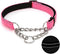 Martingale Dog Collar with Stainless Steel Chain, Adjustable Soft Padded Nylon Reflective Collar, No Pull Heavy Duty Chain Walking Training Collla...