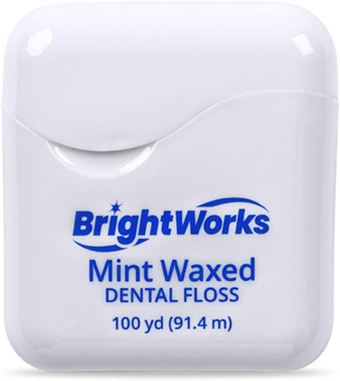 BrightWorks Dental Floss Mint Waxed - 100 Yards (Pack of 4)...