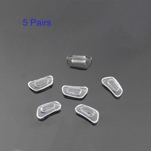 12.4mm Eyeglass Nose Pads D Shape 5 Pairs Pushin Push in Nose Pieces Anti-Slip Soft Silicone Glass Nose Pieces for Glasses Eyeglasses Sunglasses...