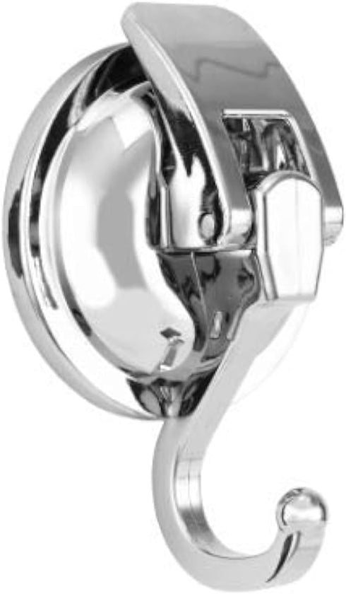 Heavy Duty Vacuum Suction Cup Hooks, Silver Plated Polished Super Suction for Kitchen Bathroom, 1 Pack...