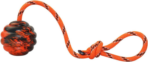 K9 Training Ball with Rope Exercise and Reward Toy for Dogs Indestructible Dog Toy Ball with Handle for Training Pull Throw Toy tug Toy Dogs Fetch...