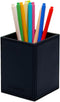 UnionBasic Square Pen Holder, Leather Pencil Cup, Desktop Caddy Stationery Organizer, Black...
