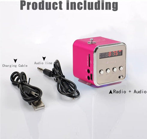Eboxer Portable Mini Speaker Music Player FM Radio Stereo Speaker Support TF Card and U Disk, Brief Design, Perfect Mini Speaker for Room Bike Car...
