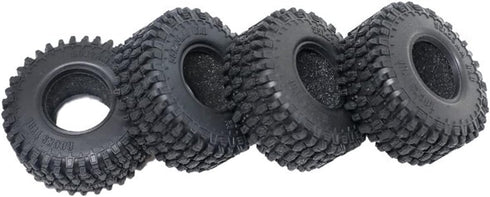 4 pcs 1.0 Tires Rubber Crawler Tires with Foam 55 * 23mm for 1/24 RC Crawler Car Axial SCX24 90081 AXI00001 AXI00002 Upgrade Tyres?Black...
