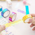 6 Rolls Rhythmic Gymnastics Decoration Holographic Prismatic Glitter Tape Hoops Sticker Color Waterproof Tape Sticker, Each 5M...