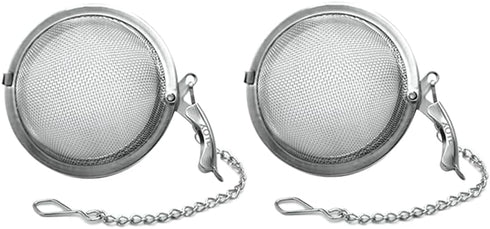 3 Inch Stainless Steel Tea Ball Infuser, Silver - Loose Leaf Tea Steeper and Spice Infuser - Perfect for Tea, Herbs, Spices, Cooking - 2 PCS...