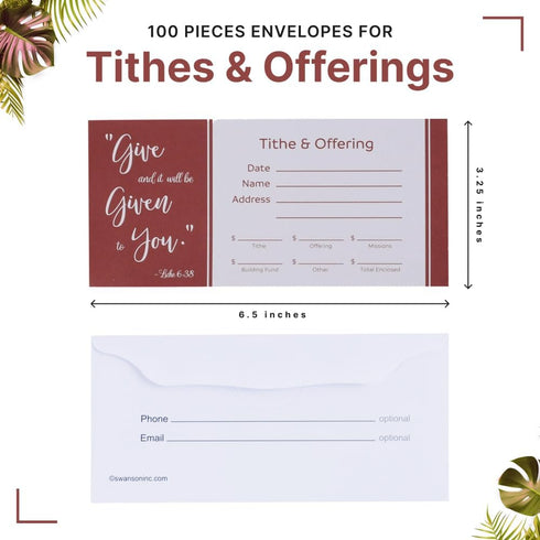 Swanson Christian Products Cash Envelopes For Tithes And Offering Church Supplies Pack of 100 - GIVE (NIV Scripture) Tithe Offering Envelopes for ...
