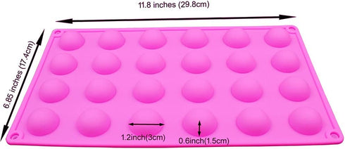 Small Dome Silicone Mold for Cake Decorating Candy Chocolate Mould Semicircle Handmade Resin Craft Mould (round 24 holes mold 2 pcs)...