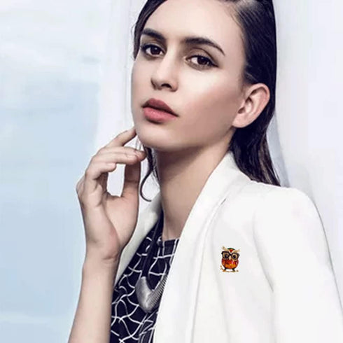 Enamel Owl Bird Brooch Pin for Women Girls Fashion Red Green Animal Brooches Lapel Pins Cute Dress Accessories Holiday Birthday Christmas Party Je...