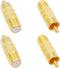 F Female to RCA Male, 4-Pack RCA Male to F Type Female Aux Audio Adapter Gold Plated Plug Jack Coax Coaxial Cable Connector Adapter for Audio Vide...