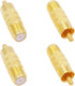 F Female to RCA Male, 4-Pack RCA Male to F Type Female Aux Audio Adapter Gold Plated Plug Jack Coax Coaxial Cable Connector Adapter for Audio Vide...