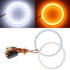 Qasim 1-Pair 110MM White+Amber Switchback 132SMD 4014 LED Halo Ring Angel Eye DRL Fog Light Turn Signal Lamp 12V...