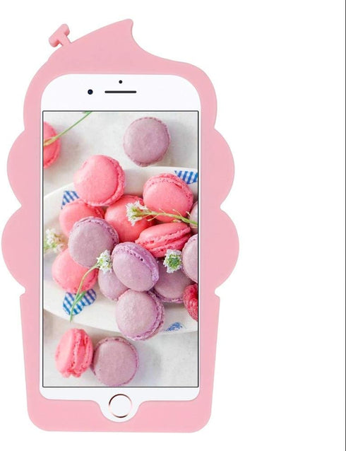 Cute iPhone 7 Plus Case, Ice Cream iPhone 8 Plus Case, iPhone 6 Plus Case, iPhone 6s Plus Case, Cupcakes 3D Cartoon Soft Silicone Full Protection ...