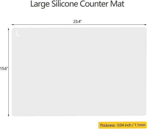Thick Silicone Counter Mat Large 23.4"by15.6", Heat Resistant Mat for Kitchen Table/Countertop Protector/Non Stick Pastry Baking Mat Placemats, Si...