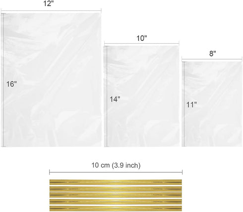 Zcintert Clear Cello ???????????????????? ?????????? ????????, 100 Pcs - 8" x 11"(2mils), Plastic Gift Bags for Candy, Party Favor, Cookies, Candi...