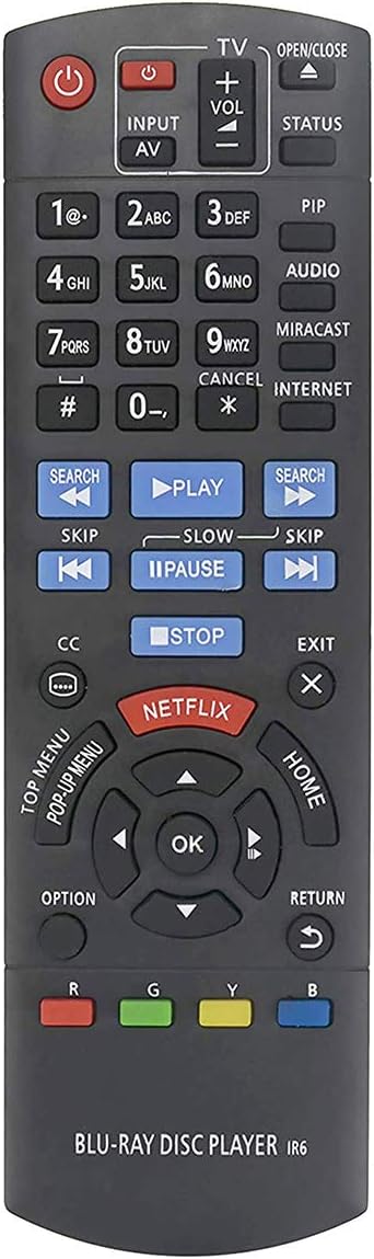 ALLIMITY N2QAYB000953 Remote Control Replacement for Panasonic Blu-ray Disc Player DMP-BDT360 DMP-BDT361 DMP-BDT460...