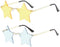 Star Rimless Sunglasses Women/Men Unique Pentagram Party glasses Prom Streetwear...