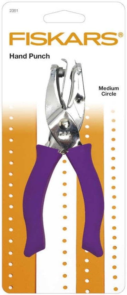 Fiskars 23517097J Circle Hand Punch, 1/8 Inch, Purple , Pink...