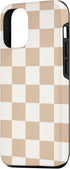 iPhone 13 Light Beige Classic Checkered Big Checkerboard Case...