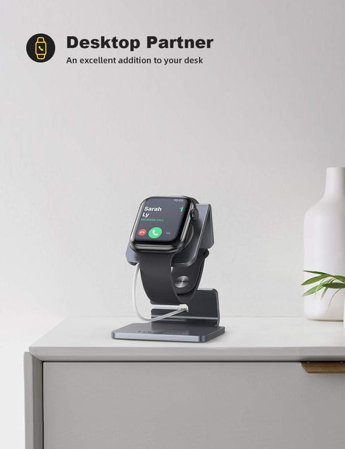 Lamicall Stand Suit for Apple Watch, Charging Stand : Desk Watch Stand Holder Charging Dock Station Compatible with Apple Watch Series 7/SE 45mm 4...