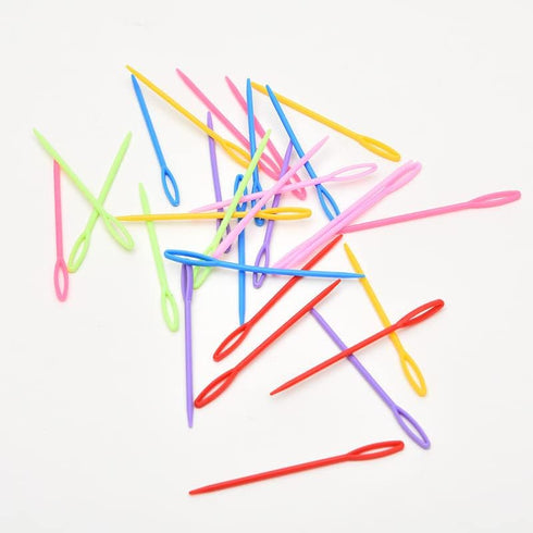 50pcs 2.7 "Large Eye Plastic Sewing Needles Yarn Needles Safety Lacing Needles Children Safety Learning Needles Applicable to Children Craft Needl...