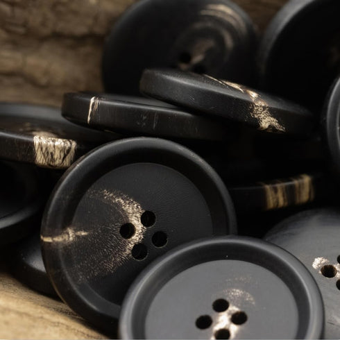 11 Pieces Natural Horn Buttons for Blazer and Suit, 20mm 15mm Genuine Buffalo Buttons for Men Women's Sport Jacket Coat Uniforms Sweaters Black...