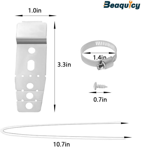 Beaquicy 5001DD4001A Dishwasher Mounting Bracket Kit - Replacement for L-G Dishwasher - This kit includes 2 mounting brackets,2 wires,2 screws,a hose clamp, and instruction sheet
