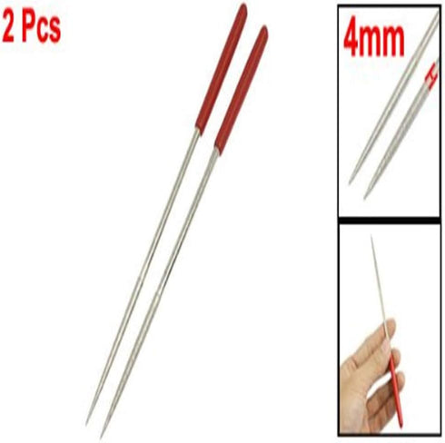 Utoolmart Diamond Needle File, 2-Pieces Mini Diamond Needle File Set, 4mm x 160mm Round Files Tools, 150 Grits Small Tip Files, for Metal Glass St...
