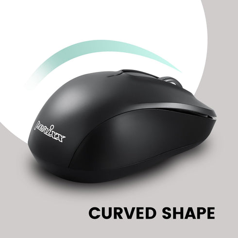 Perixx PERIMICE-722B Wireless Optical Mouse - 3.82x2.28 Inches Portable Design - Silent Clicks with Cable Straps - Black...