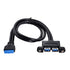 chenyang USB 3.0 Front Panel Header 19/20Pin 1 Male to 2 USB 3.0 Female Panel Port Extension Cable 1.64ft with Panel Mount Screw...