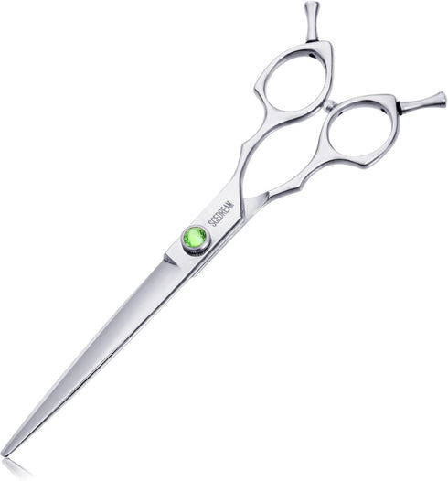 Dog Grooming Scissors 7.4" Professional Straight Dog Grooming Scissors, 440C Stainless Steel Grooming Scissors, Ergonomic Pet Grooming Shears with...