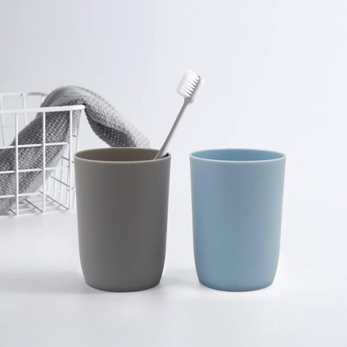 Topsky 4-Pack Bathroom Tumbler - Plastic Toothbrush Cup - Reusable Drinkware - Mouthwash Cup...